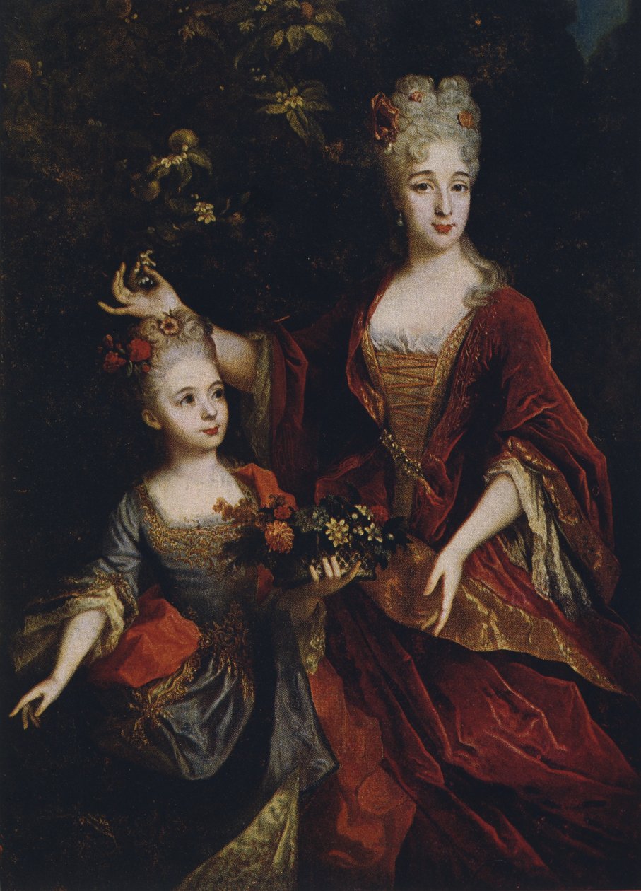 Äiti ja tytär Nicolas de Largillieren (1656-1746) jälkeen tekijältä Devambez