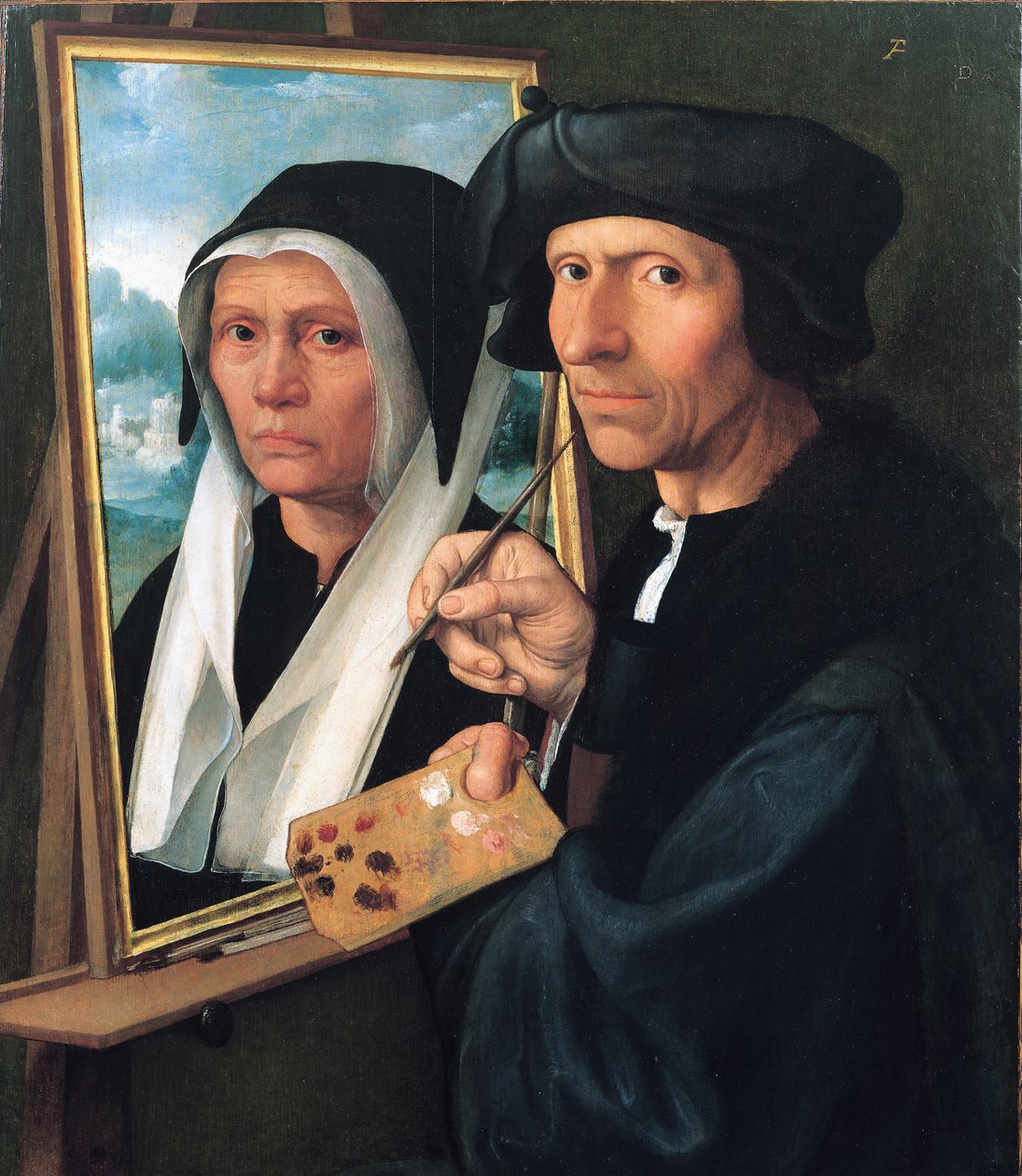 Jacob Cornelisz. van Oostsanen maalasi vaimonsa muotokuvan. tekijältä Dirck Jacobsz.