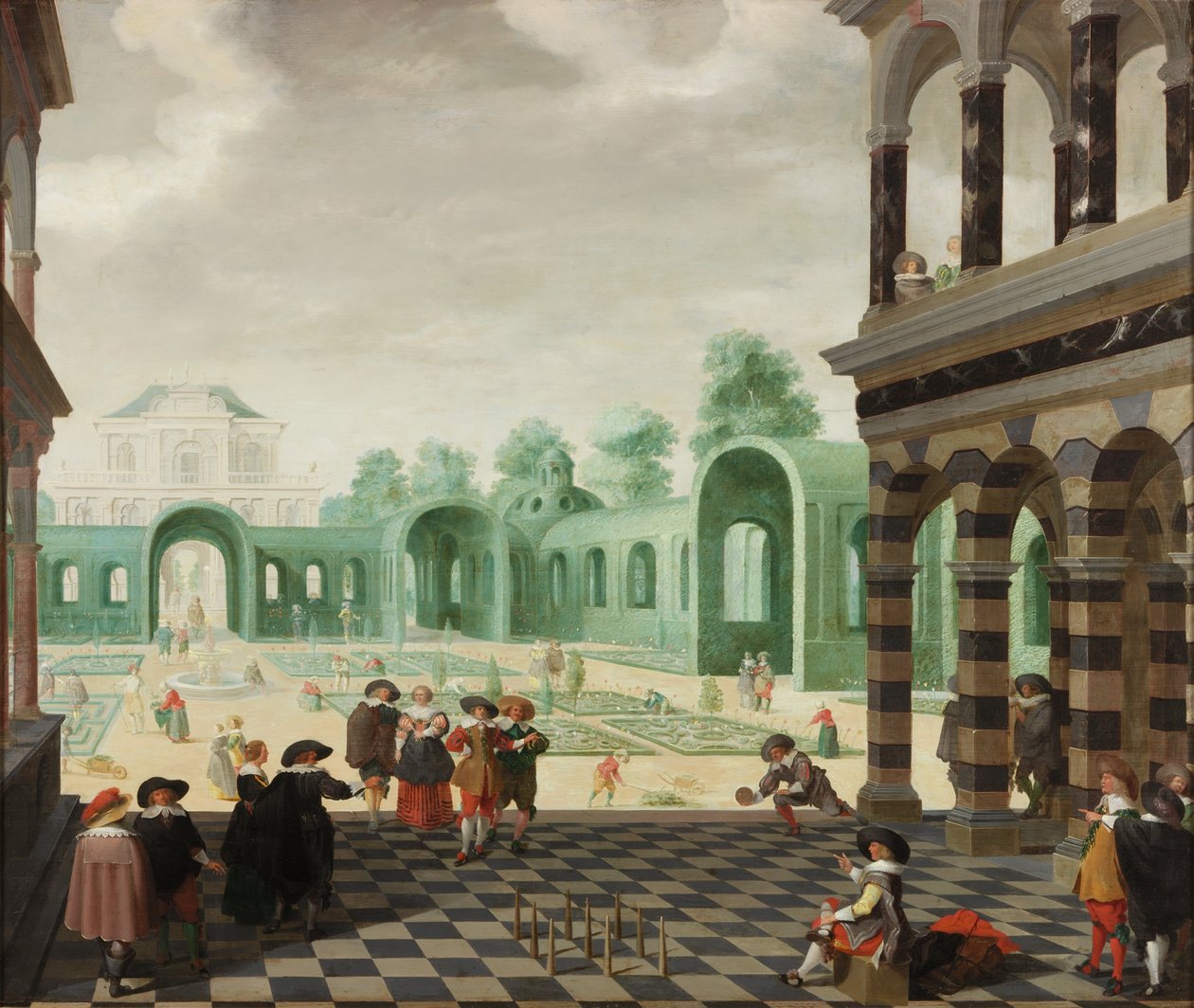 Hollantilainen puutarhakohtaus, 1636 tekijältä Dirck van Delen