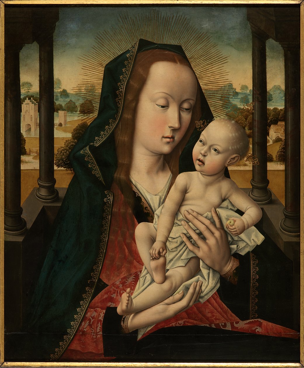 Our Lady with Child (öljy paneelissa) tekijältä Dirck Bouts