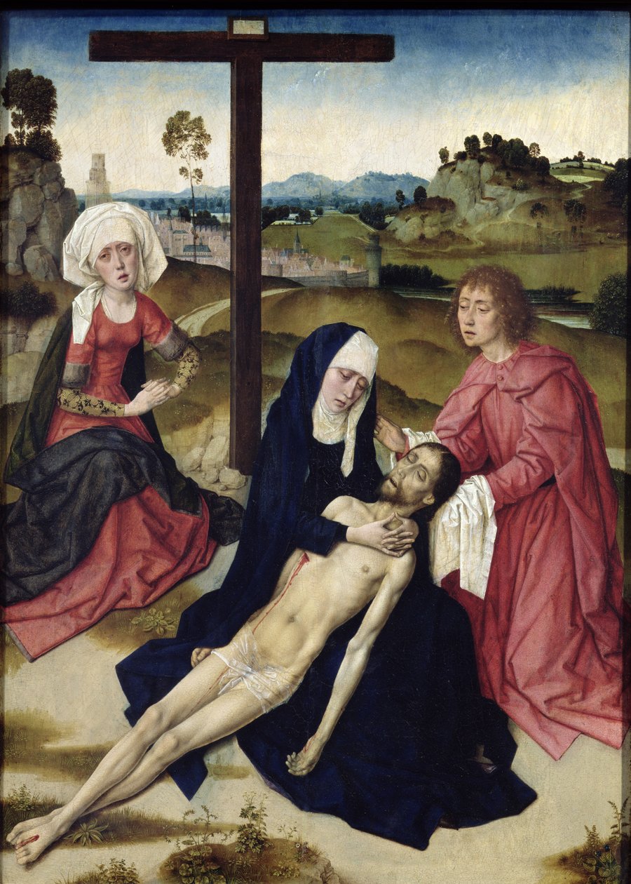 The Lamentation, n. 1455-60 (öljy paneelille) tekijältä Dirck Bouts