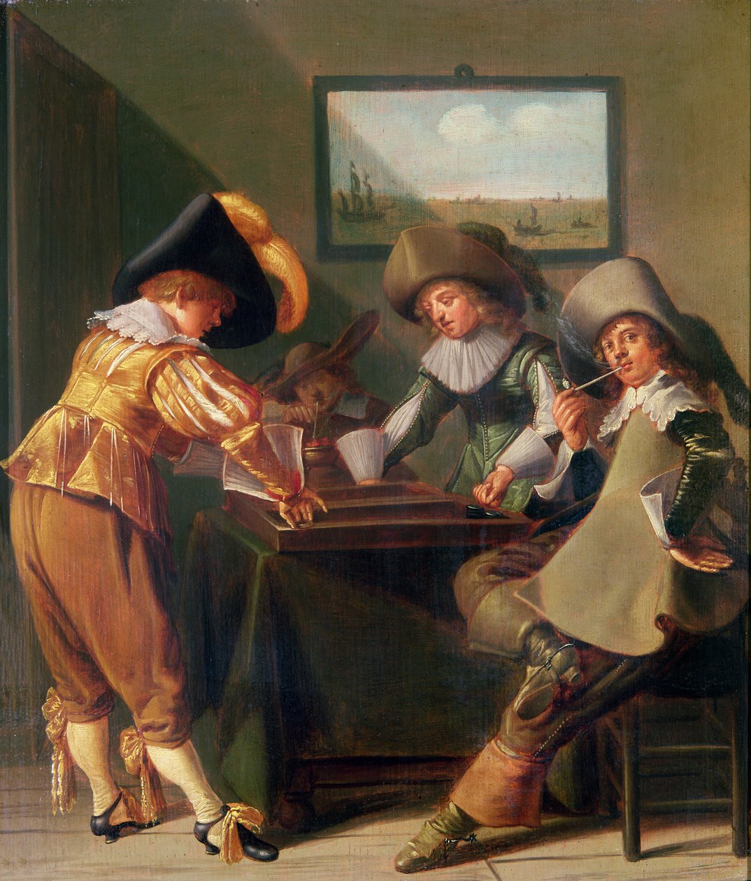 Backgammon-pelaajat, 1600-luku tekijältä Dirck Hals