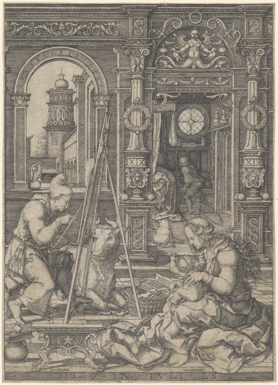 Pyhä Luukas maalasi Neitsyt, 1526. tekijältä Dirck Vellert