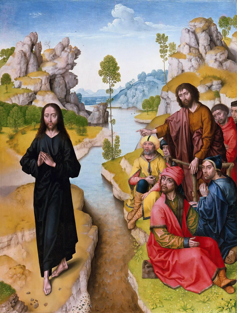 Pyhä Johannes Kastaja saarnaa, 1400-luku tekijältä Dirk Bouts