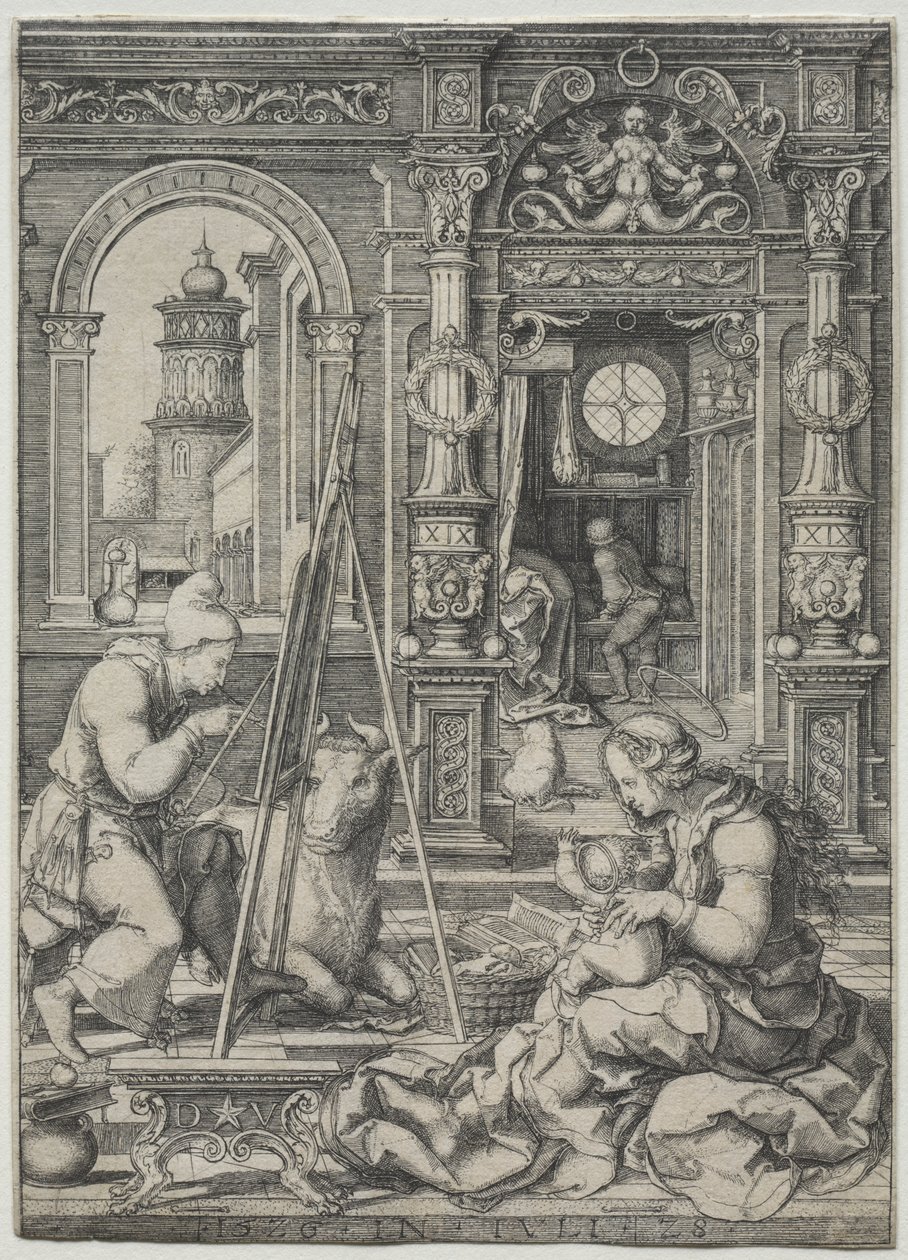 Pyhä Luukas maalasi Neitsyt, 1526. tekijältä Dirk Vellert