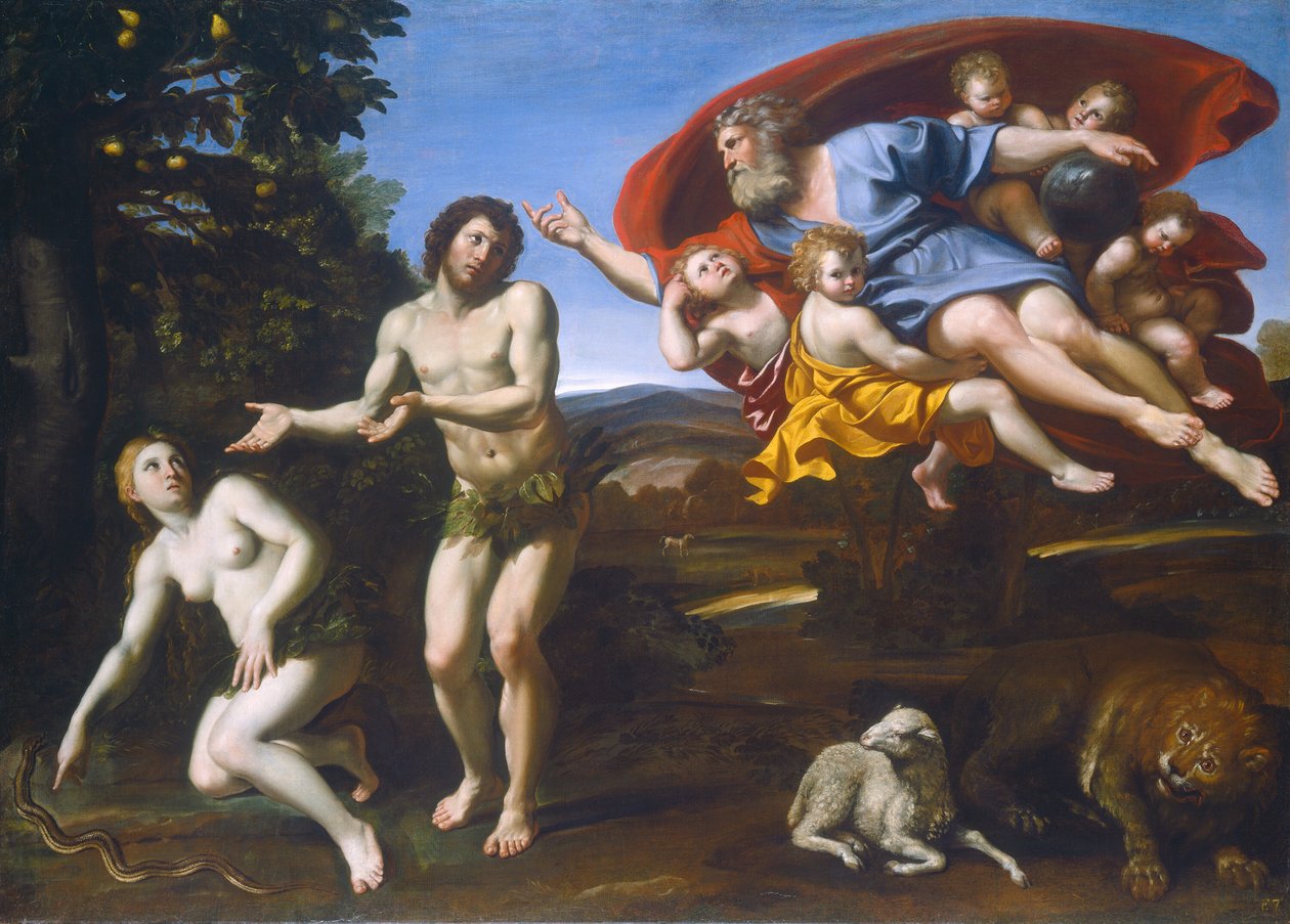 Aadamin ja Eevan nuhde, 1626. tekijältä Domenichino