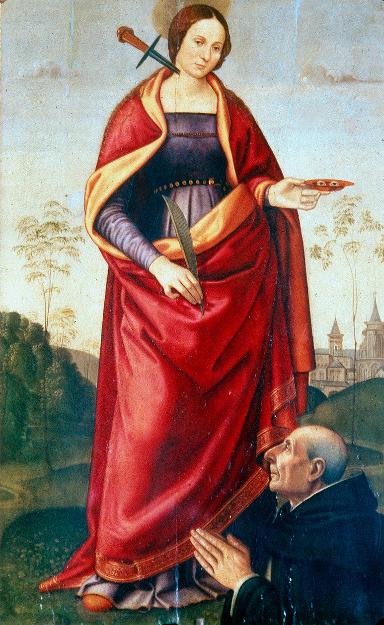 Saint Lucy ja sponsori tekijältä Domenico Ghirlandaio