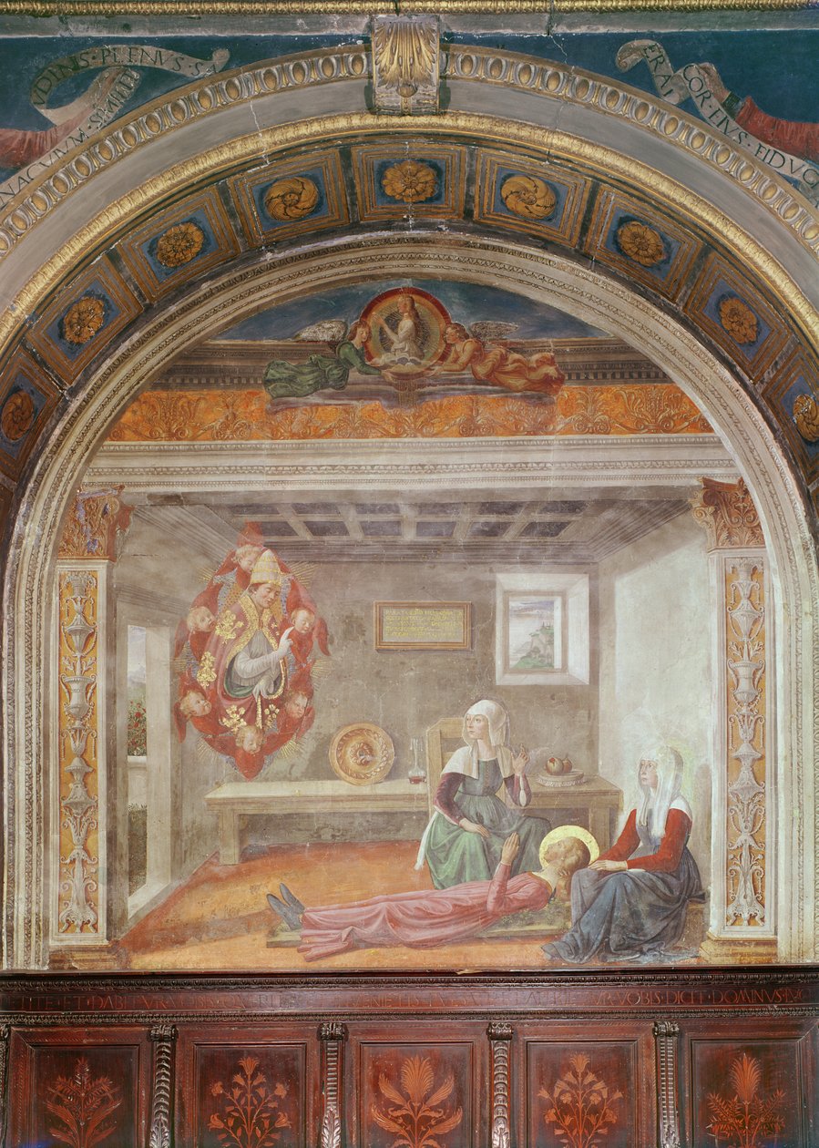 Pyhän Finan visio Pyhästä Gregorysta ennen vuotta 1485 tekijältä Domenico Ghirlandaio
