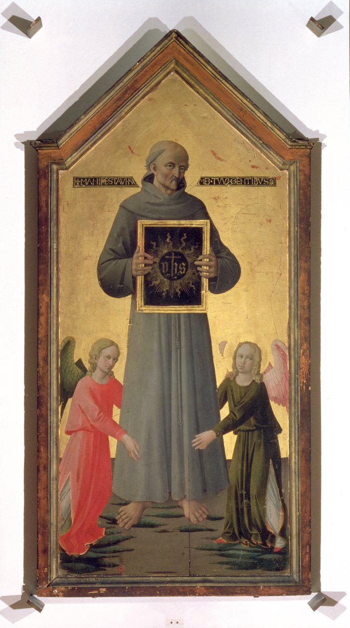 Sienan pyhä Bernardino (tempera paneelille) tekijältä Domenico di Michelino