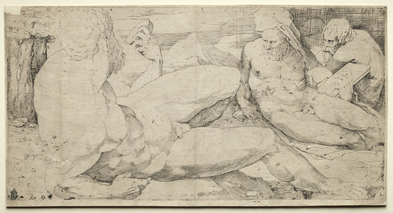 Kolme miesalastoa, 1500-luvun toinen neljännes. tekijältä Domenico Beccafumi