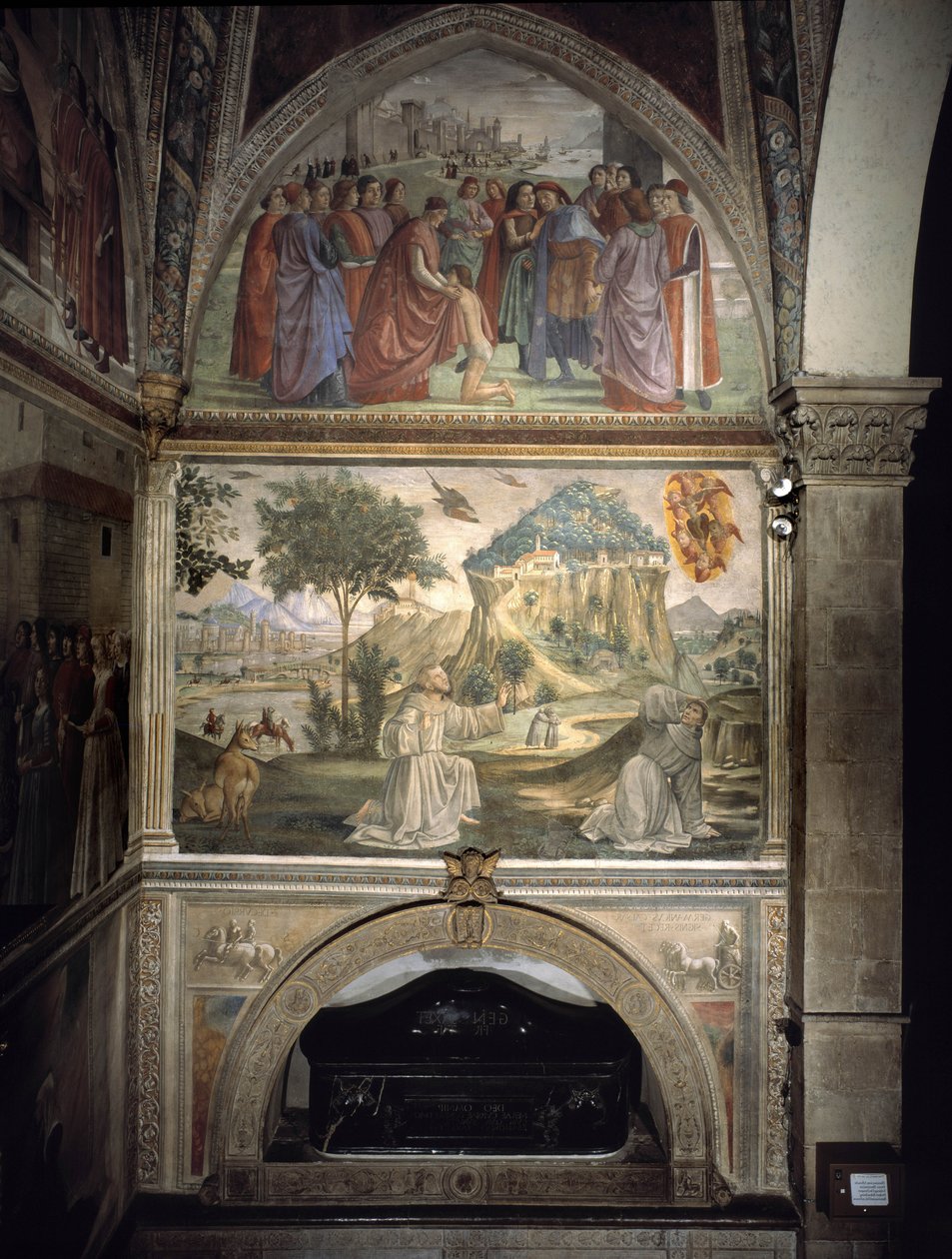 pyhän Franciscuksen hautajaiset tekijältä Domenico Ghirlandaio