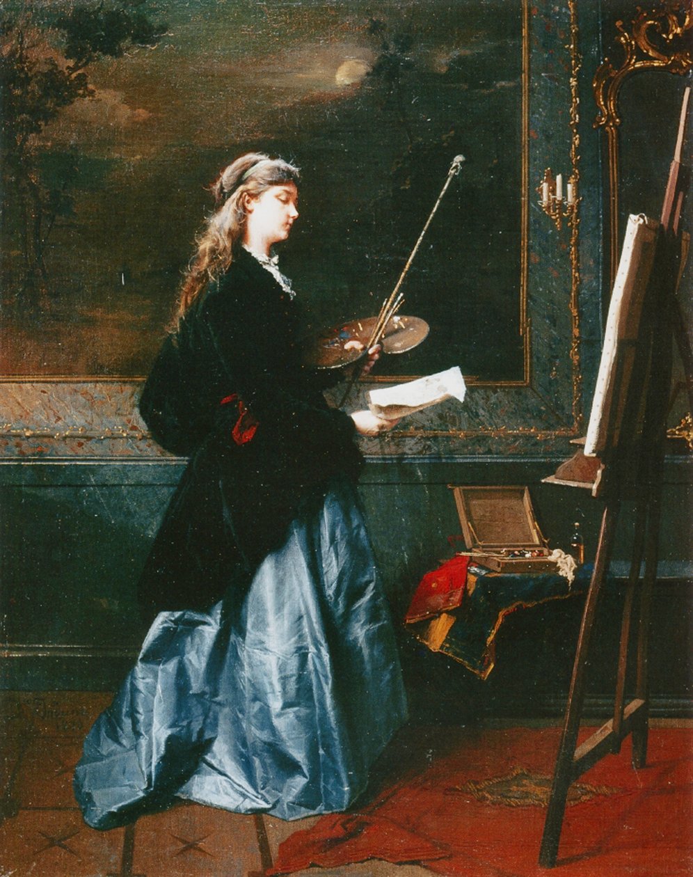 Taidemaalari, 1864 tekijältä Domenico Induno