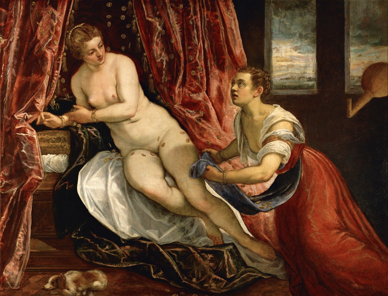 Danae, noin 1570 tekijältä Domenico Robusti Tintoretto
