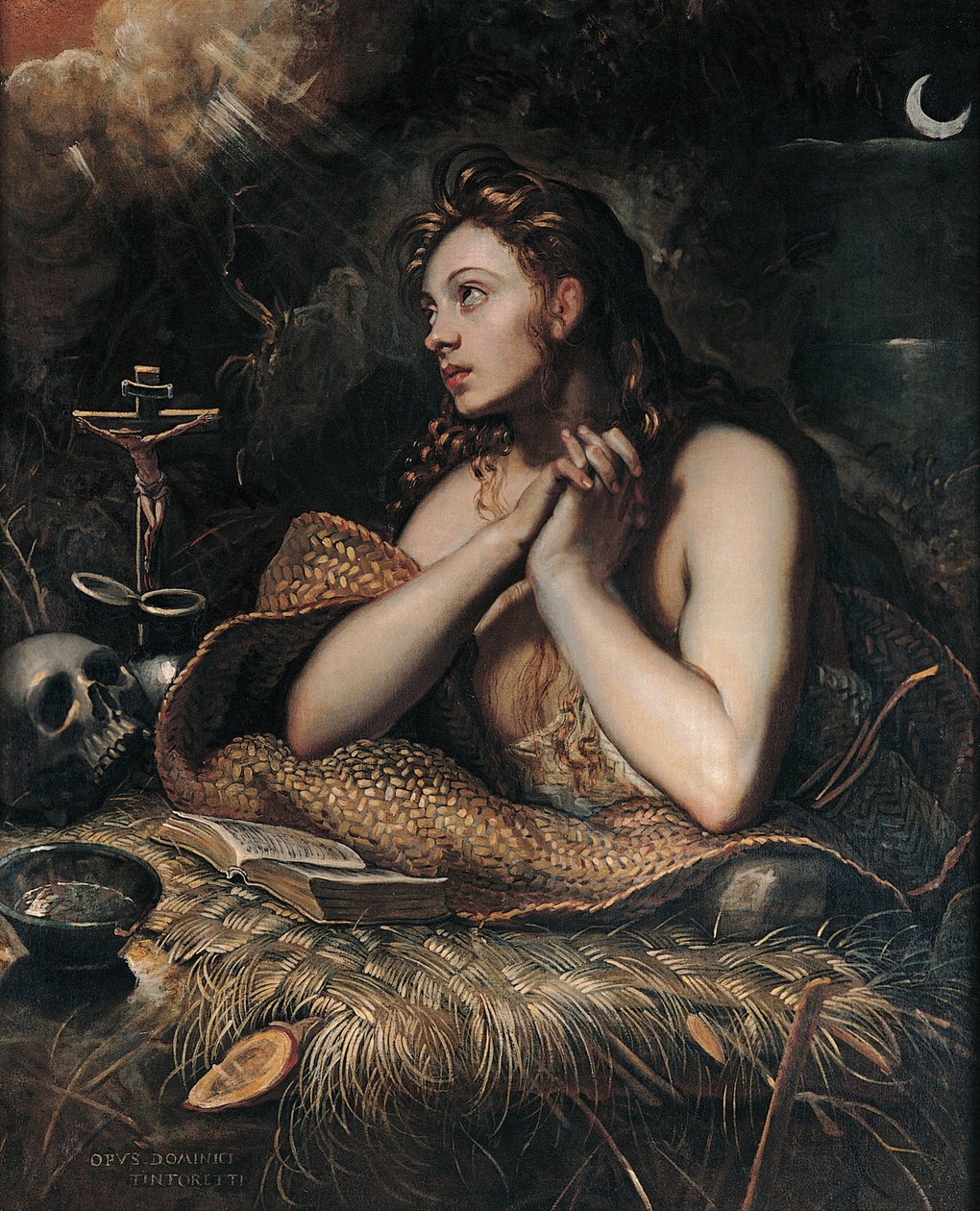 Katuva Magdaleena, noin 1600 tekijältä Domenico Robusti Tintoretto