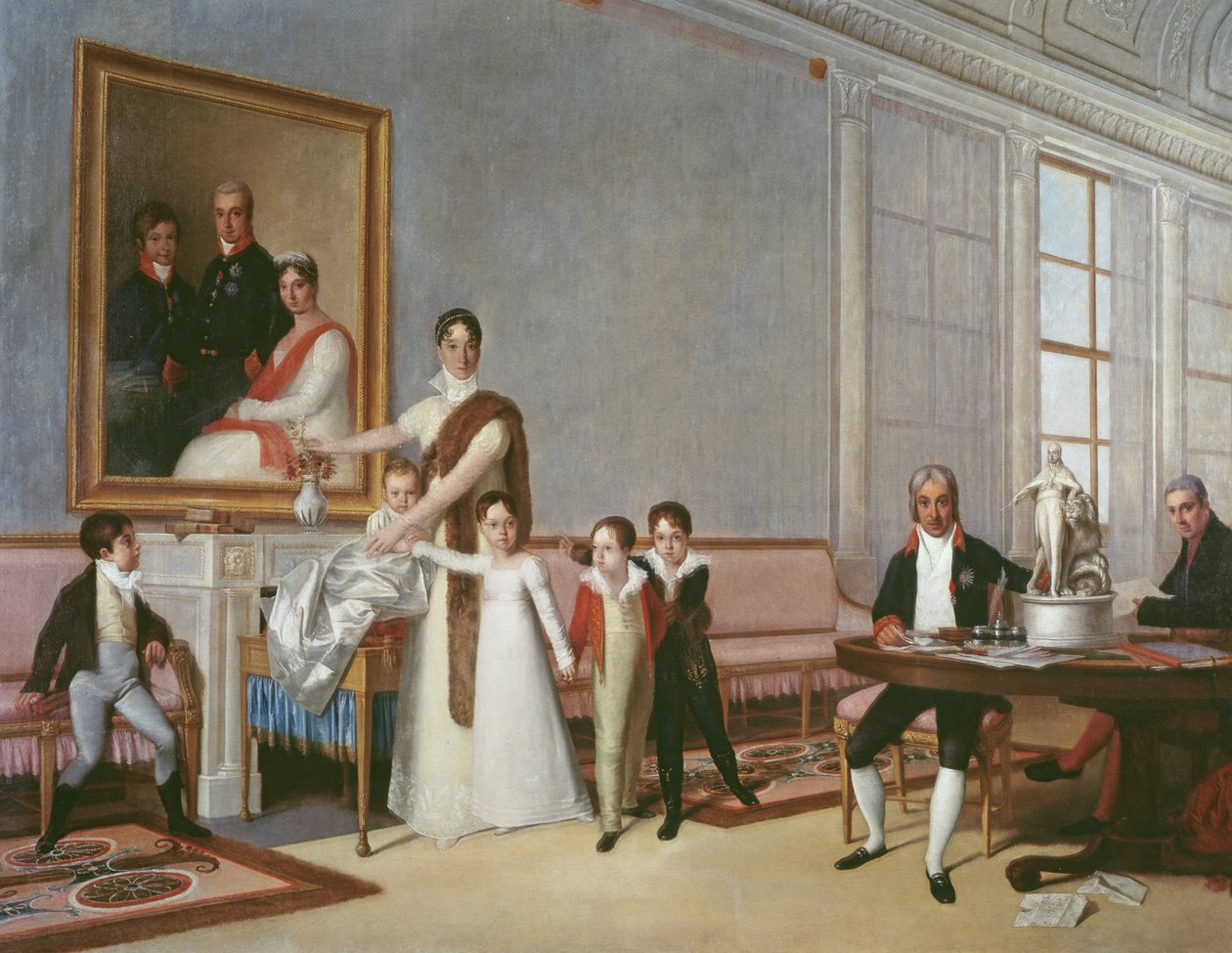 Santaremin ensimmäisen varakreivin perhe, 1816 tekijältä Domingos Antonio de Sequeira