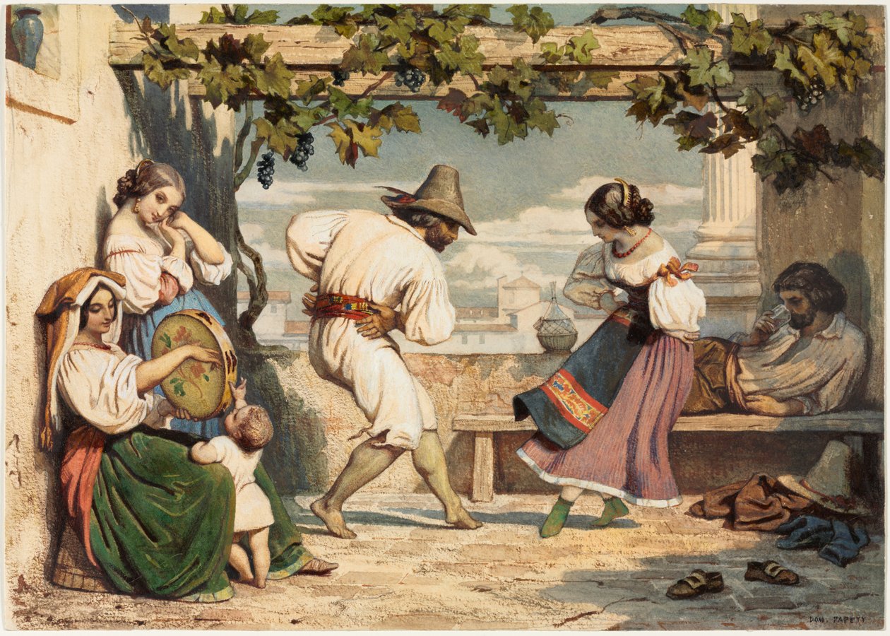 La Saltarelle, 1800-luku. tekijältä Dominique Louis Papety