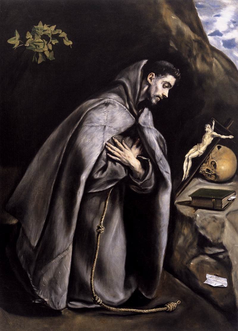 Pyhä Francis meditoi tekijältä El Greco