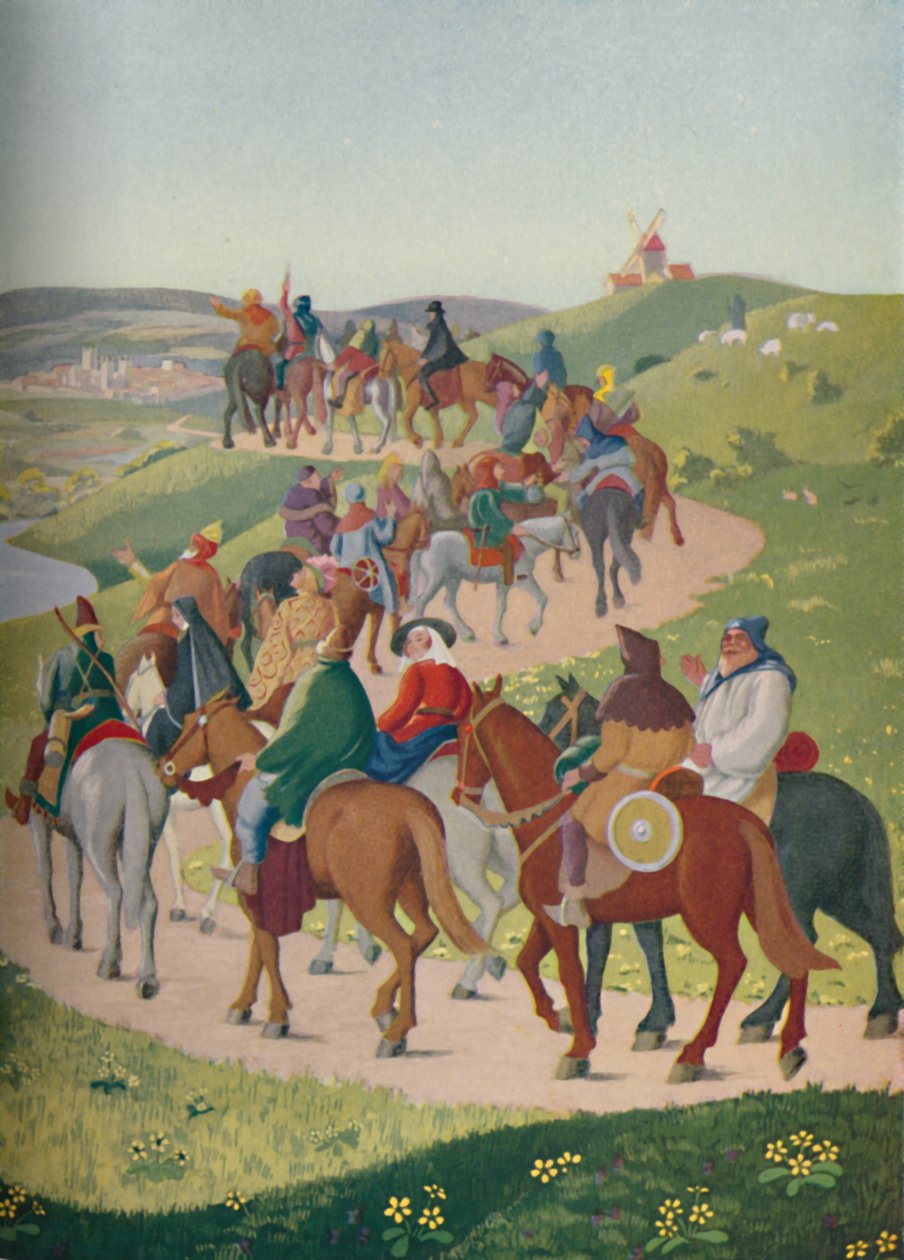 Pilgrims Riding Towards Canterbury, vuodelta 1950. tekijältä Donald Craig