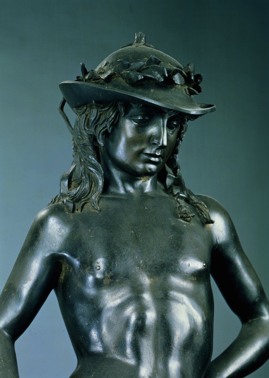 Daavid, yksityiskohta, n.1440 pronssi yksityiskohta kuvasta 119169. tekijältä Donatello