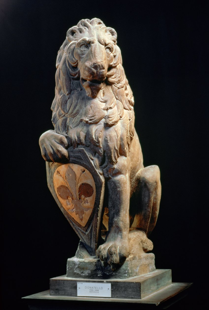 Heraldinen leijona, 1420 (marmori) tekijältä Donatello