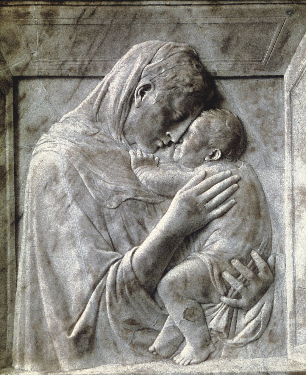 Pazzi Madonna (Neitsyt ja lapsi), c1417-18 (marmori) tekijältä Donatello