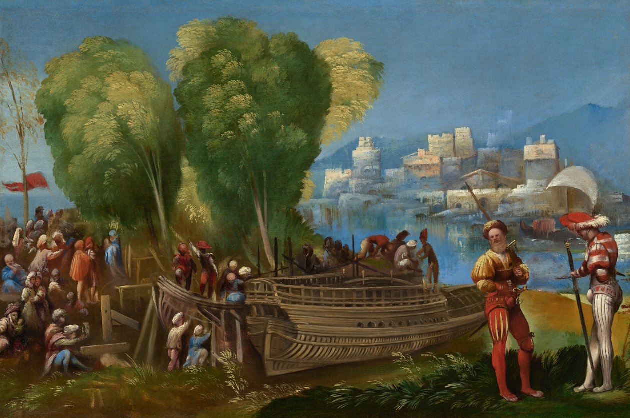 Aeneas ja Achates Libyan rannikolla tekijältä Dosso Dossi