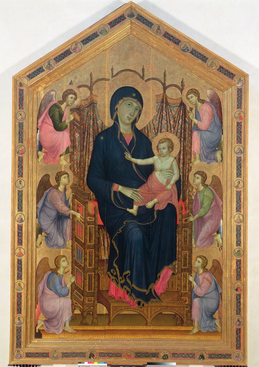 Madonna ja lapsi (Rucellai Madonna) 1285 (tempera paneelille) tekijältä Duccio di Buoninsegna
