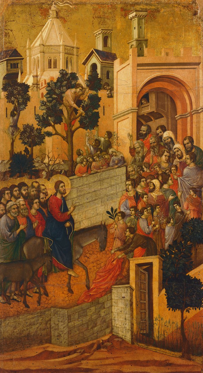 Maesta: Pääsy Jerusalemiin, 1308-11 tekijältä Duccio di Buoninsegna