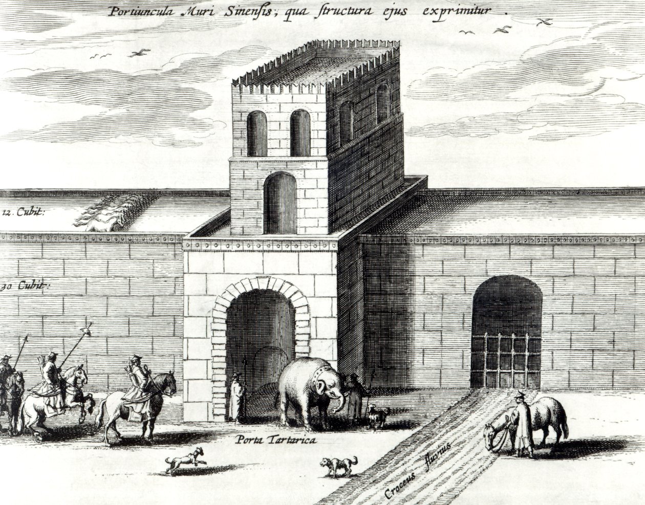 Ovi suuressa muurilla, "Kiinan kuvittama" Athanasius Kircher (1601-80) 1667 tekijältä Dutch School