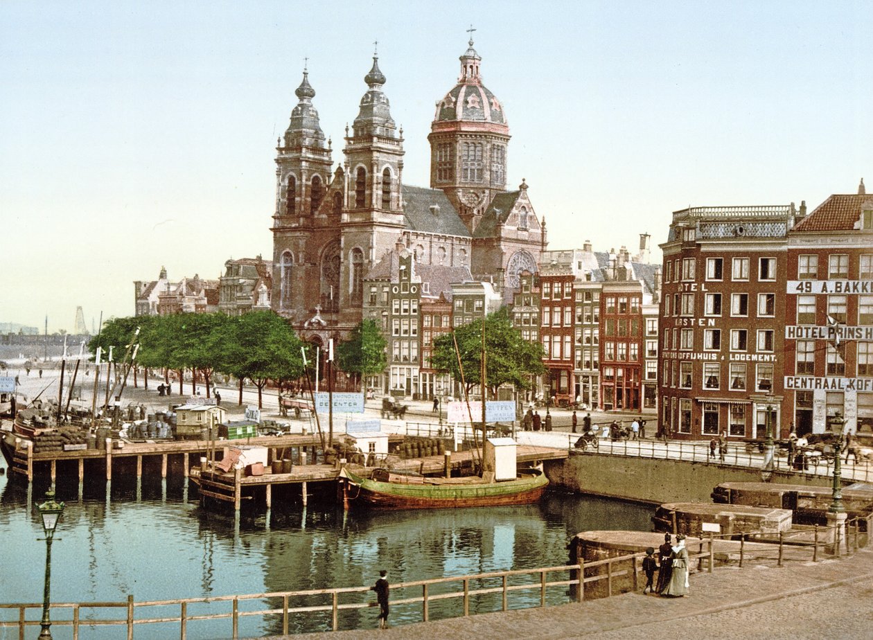 Pyhän Nikolauksen basilika, Amsterdam, pubi. noin 1900 tekijältä Dutch Photographer