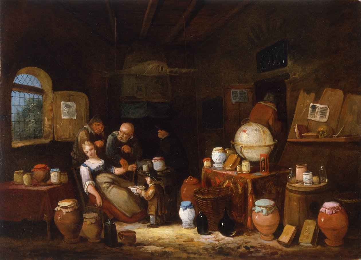 Hollantilainen apteekki, n. 1775-1800 tekijältä Dutch School