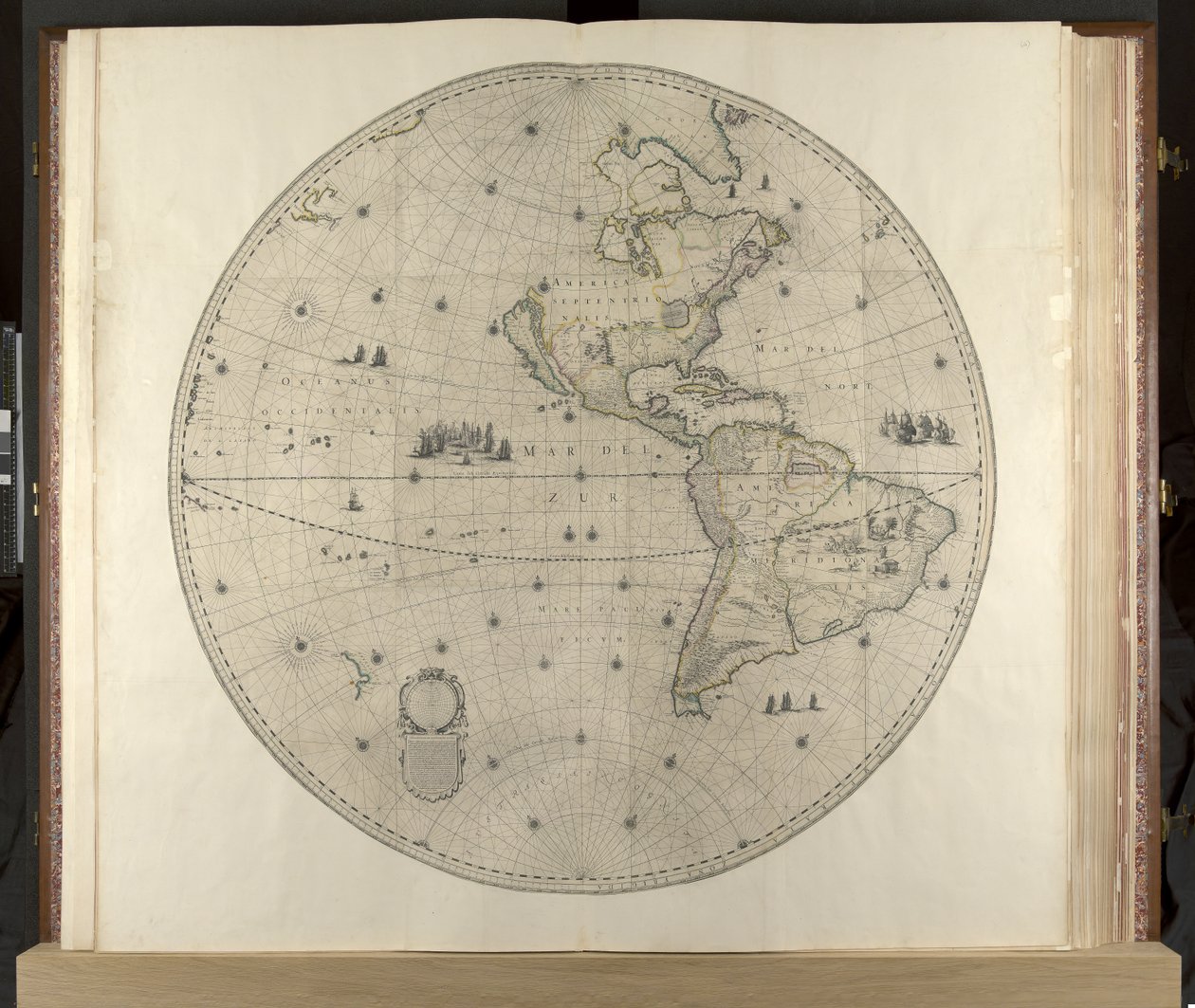 Amerikka, Klencke Atlas, n. 1660 (kaiverrus) tekijältä Dutch School