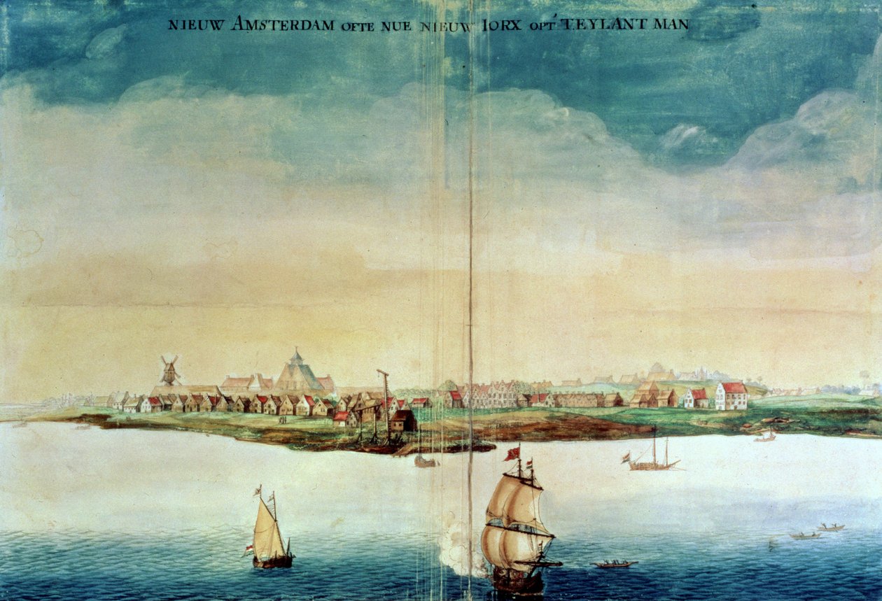 Näkymä New Amsterdam, 1650-3 tekijältä Dutch School