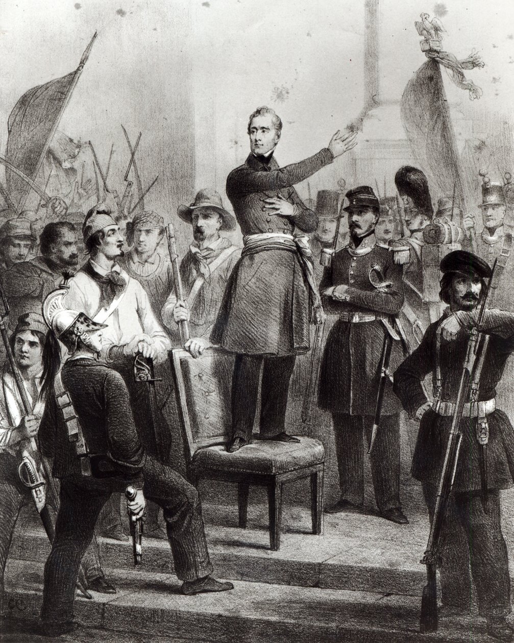 Alphonse de Lamartine kaupungintalolla tekijältä E. Charpentier