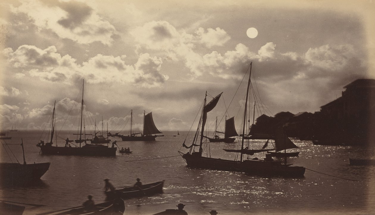 Moonlight Effect-Bay of Panama, 1877. tekijältä Eadweard Muybridge