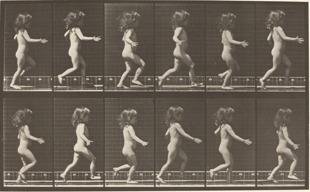 Kilpinumero 469. Lapsi juoksee, 1887. tekijältä Eadweard Muybridge