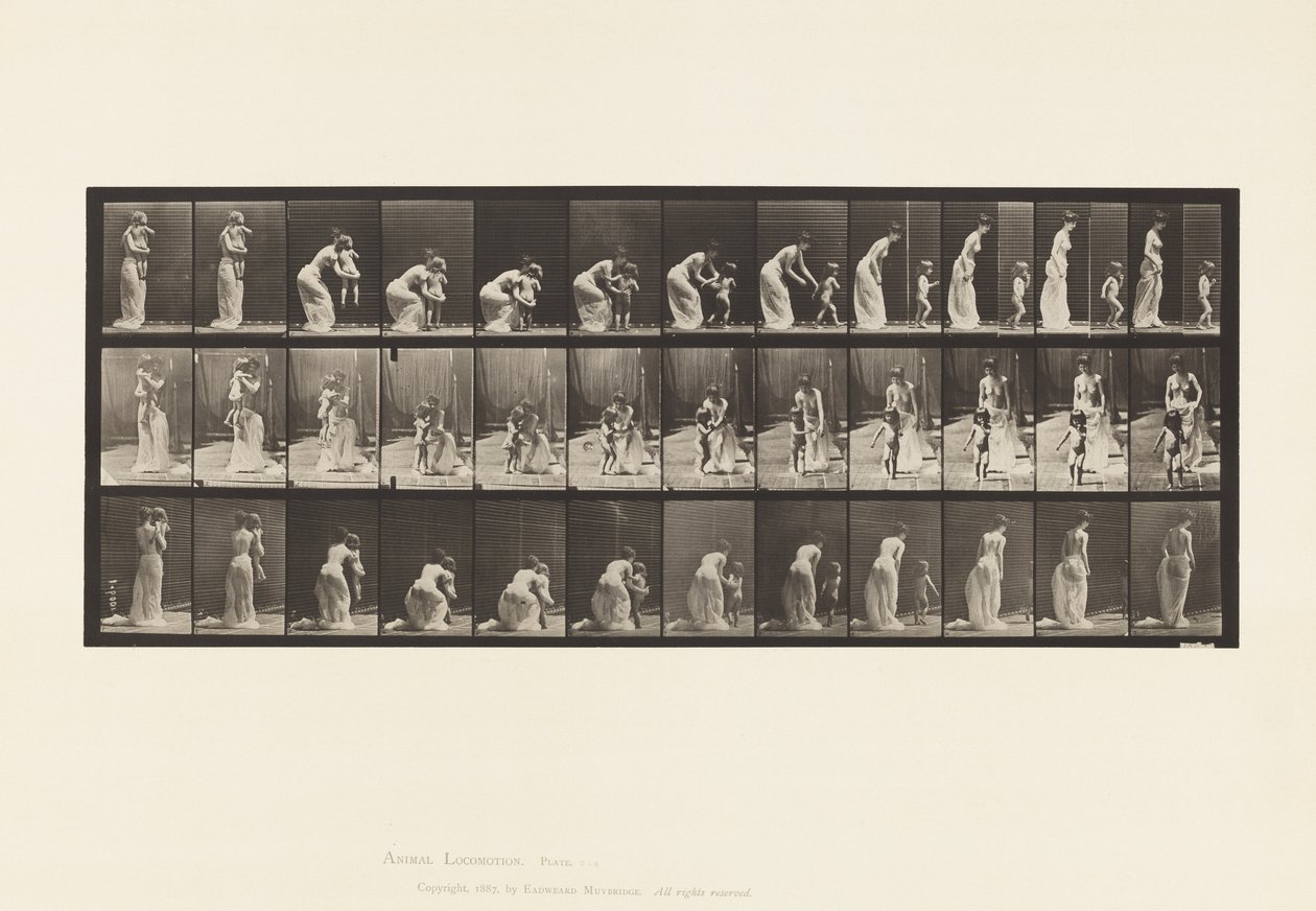 Lauta 215. Lapsen asettaminen tekijältä Eadweard Muybridge