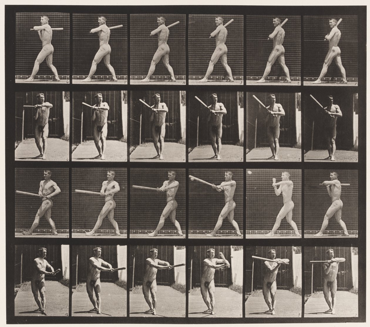 Lauta 274. Baseball; Lyöminen tekijältä Eadweard Muybridge