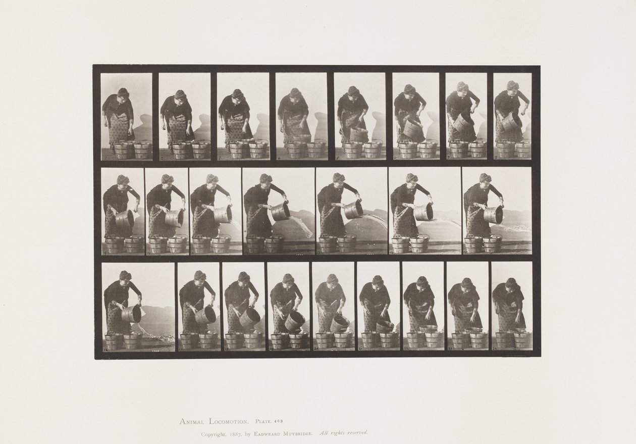 Levy 403. Vesiämpärin tyhjennys tekijältä Eadweard Muybridge