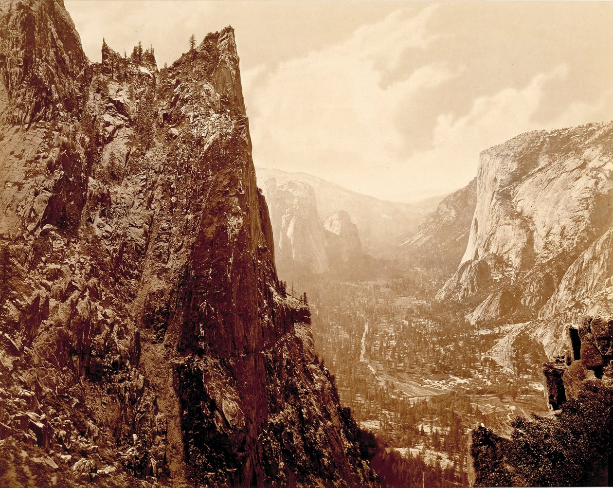 Yosemiten laakso Union Pointista käsin tekijältä Eadweard Muybridge
