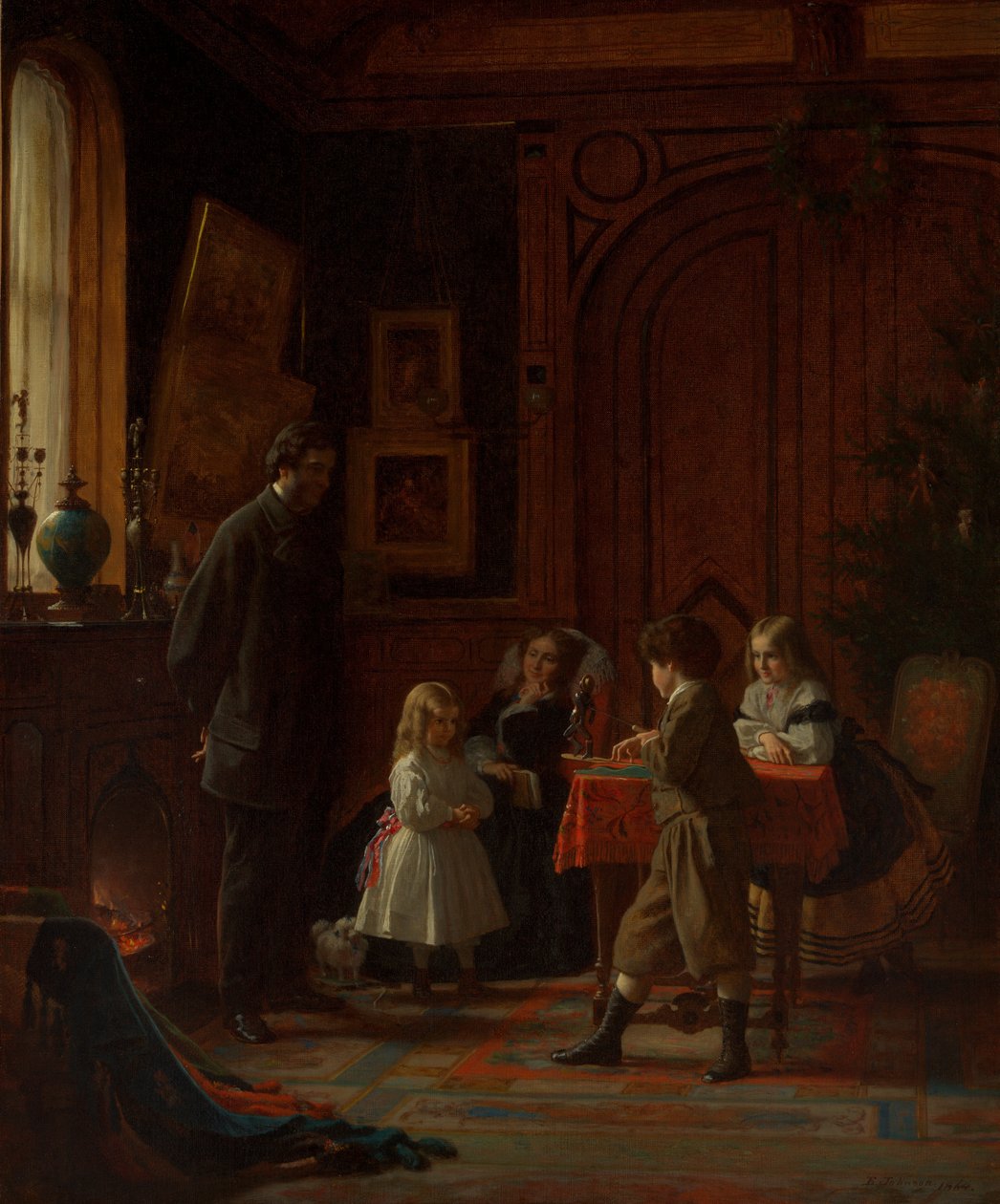 Joulun aika, Blodgett-perhe, 1864. tekijältä Eastman Johnson