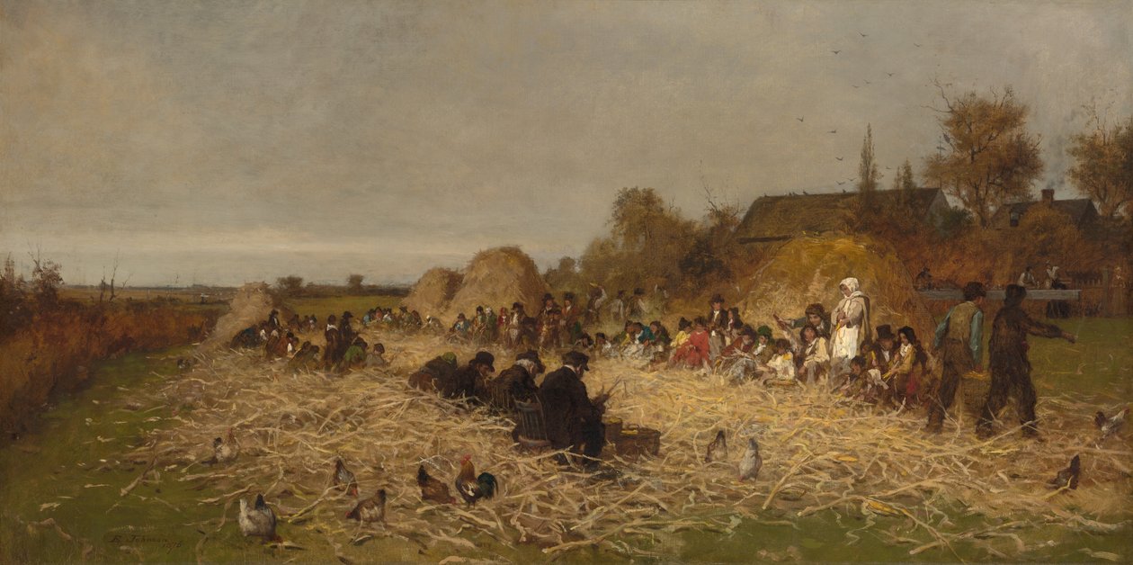 Husking Bee, Nantucketin saari, 1876. tekijältä Eastman Johnson
