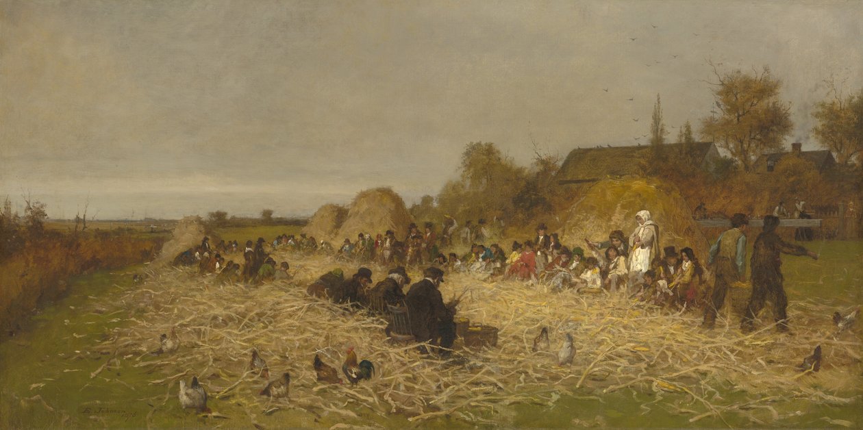 Husking Bee, Nantucketin saari, 1876 tekijältä Eastman Johnson