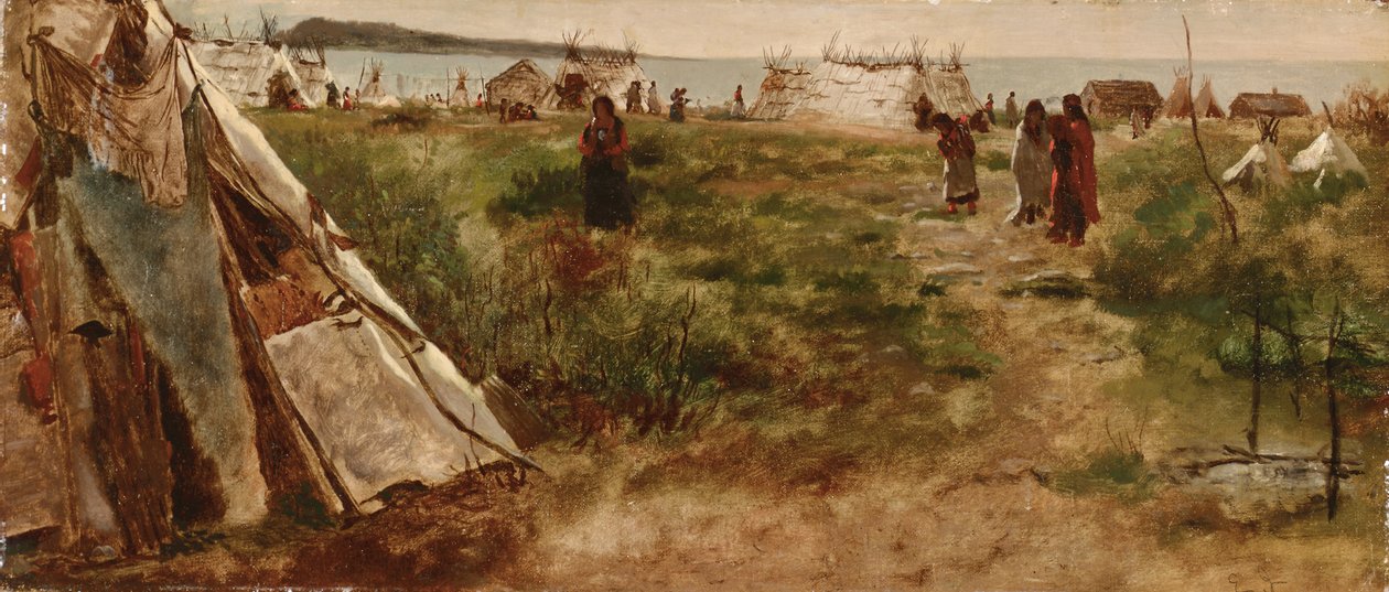 Ojibwen leiri tekijältä Eastman Johnson
