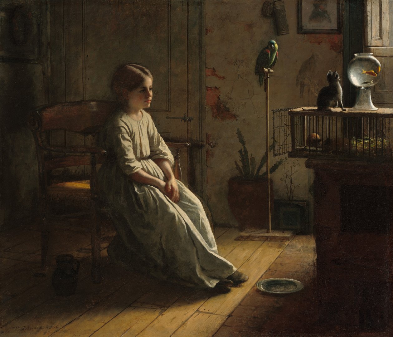 Lemmikit, 1856. tekijältä Eastman Johnson