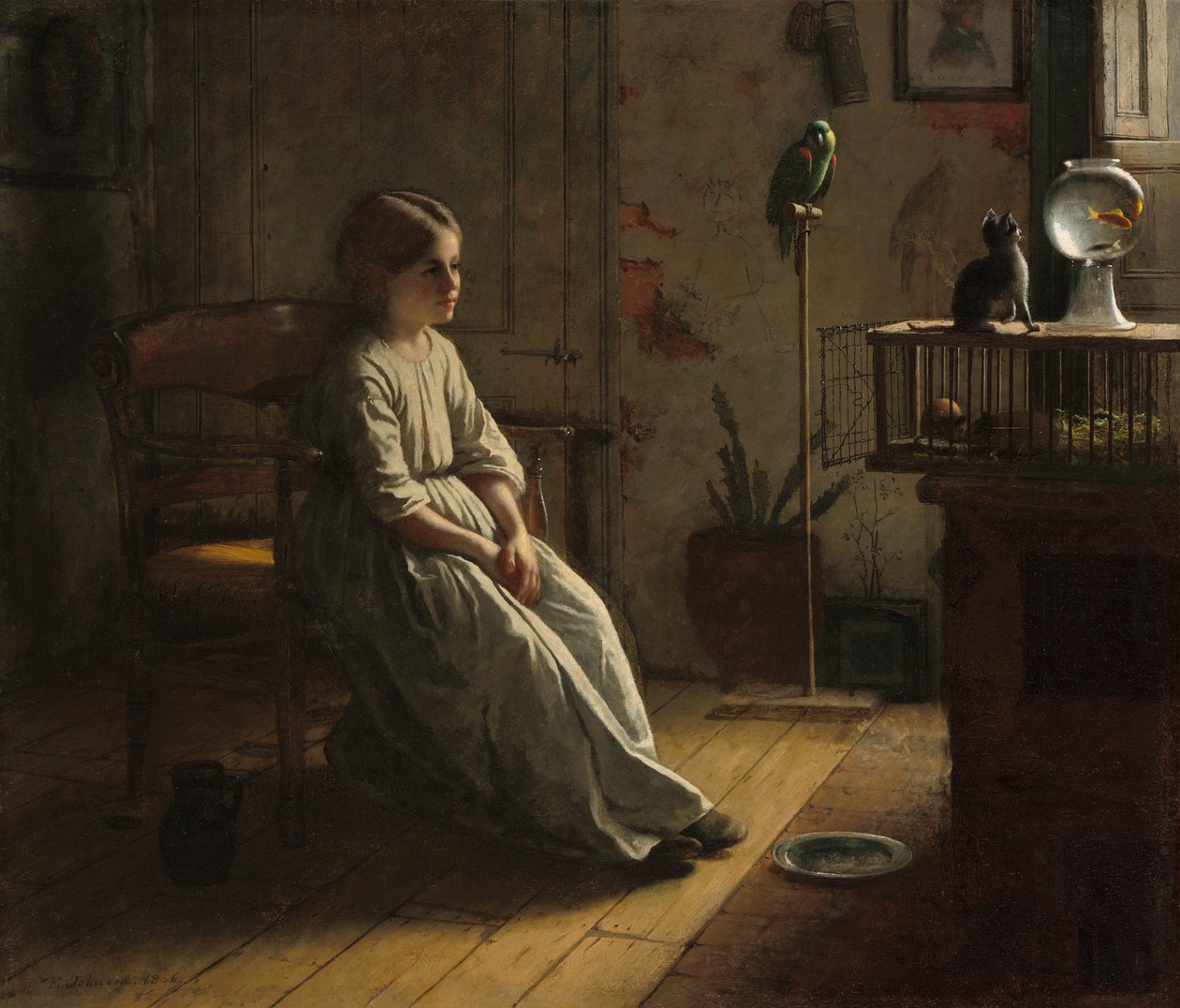Lemmikit, 1856 tekijältä Eastman Johnson