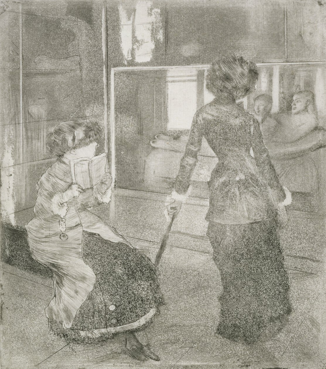 Louvressa Mary Cassatt (1845-1926) etruskien galleriassa (sekoitettu media) tekijältä Edgar Degas