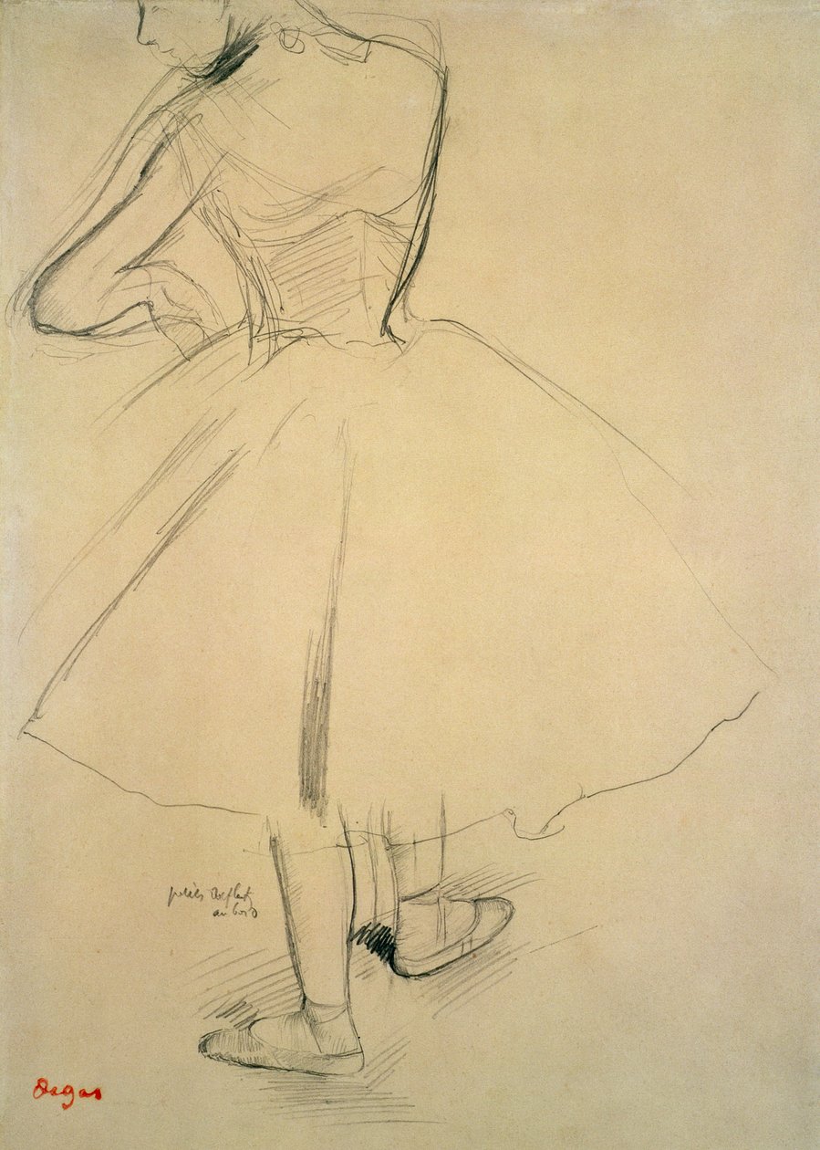 Balettitanssija takaapäin, 1800-luku tekijältä Edgar Degas