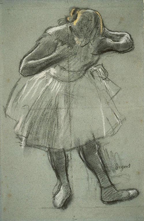 Tanssija taivuttaa eteenpäin tekijältä Edgar Degas