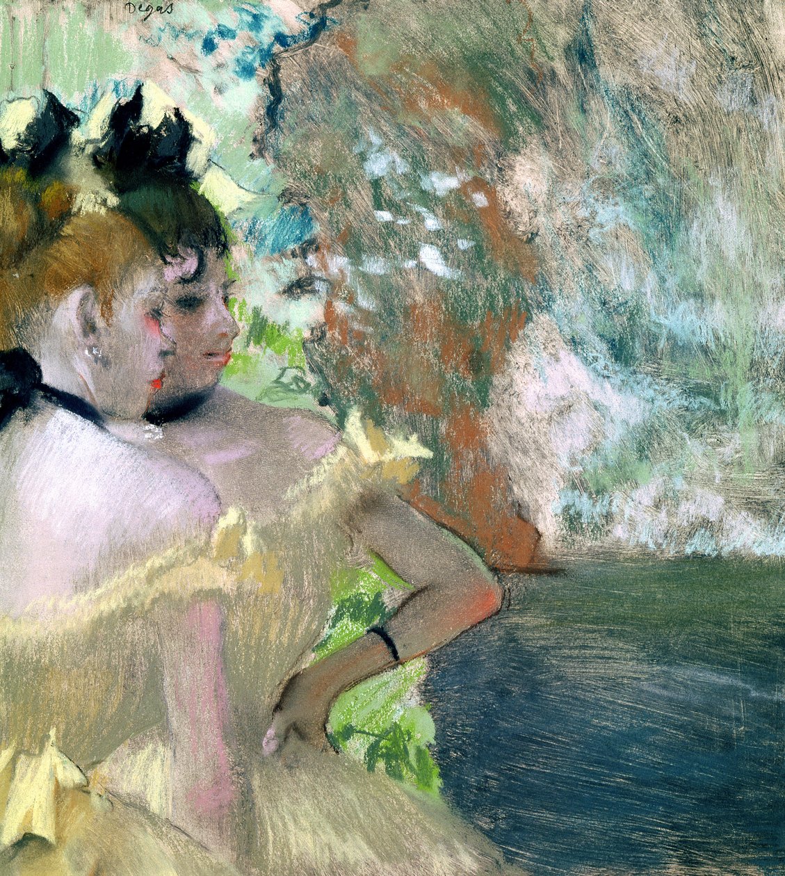 Dancers in the Wings (pastelli paperille) tekijältä Edgar Degas